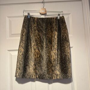 Harve Benard Brown Velvet Animal Print A-Line Skirt Size 8